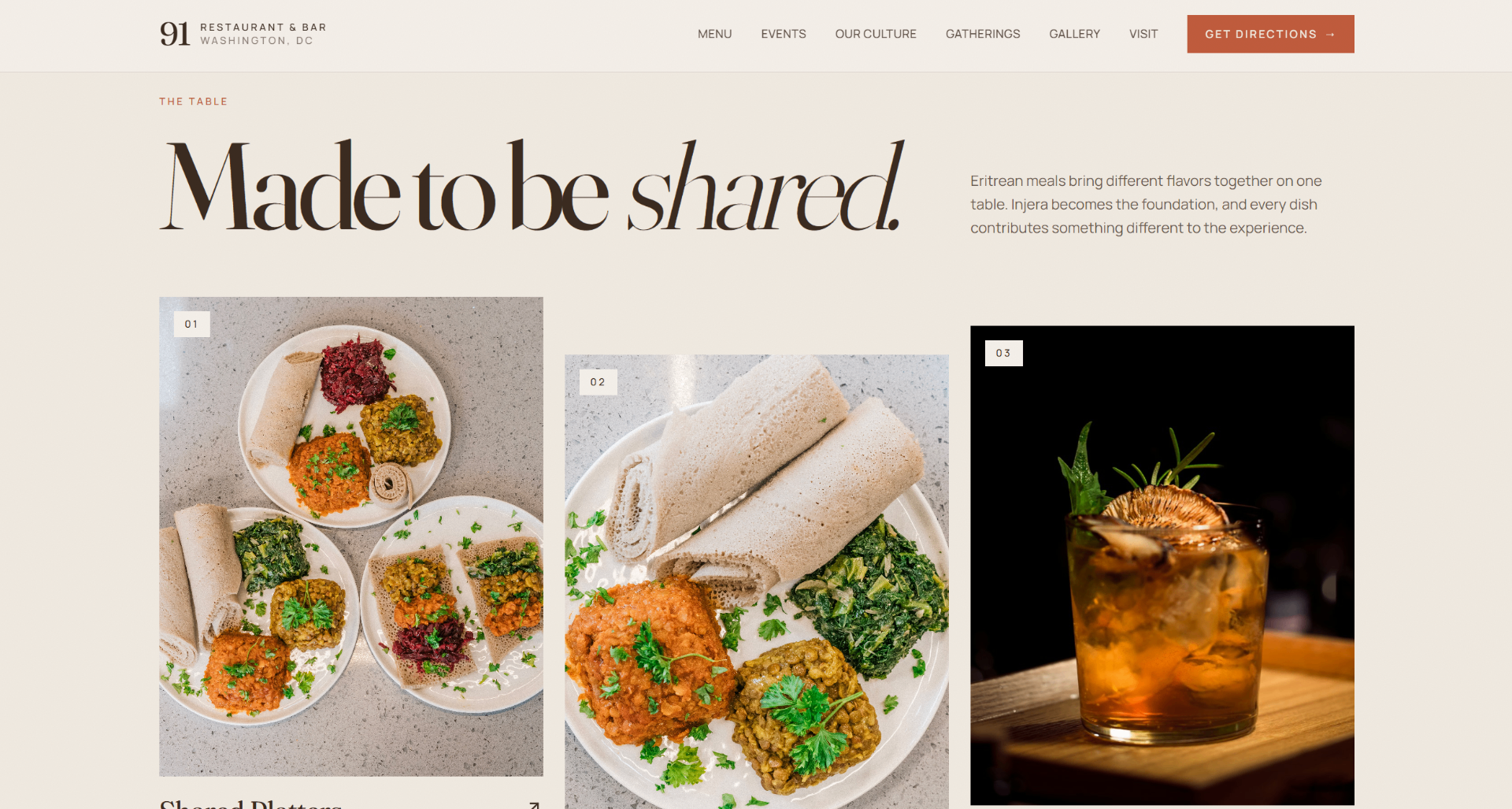 91 Restaurant & Bar — Reachtive concept screenshot