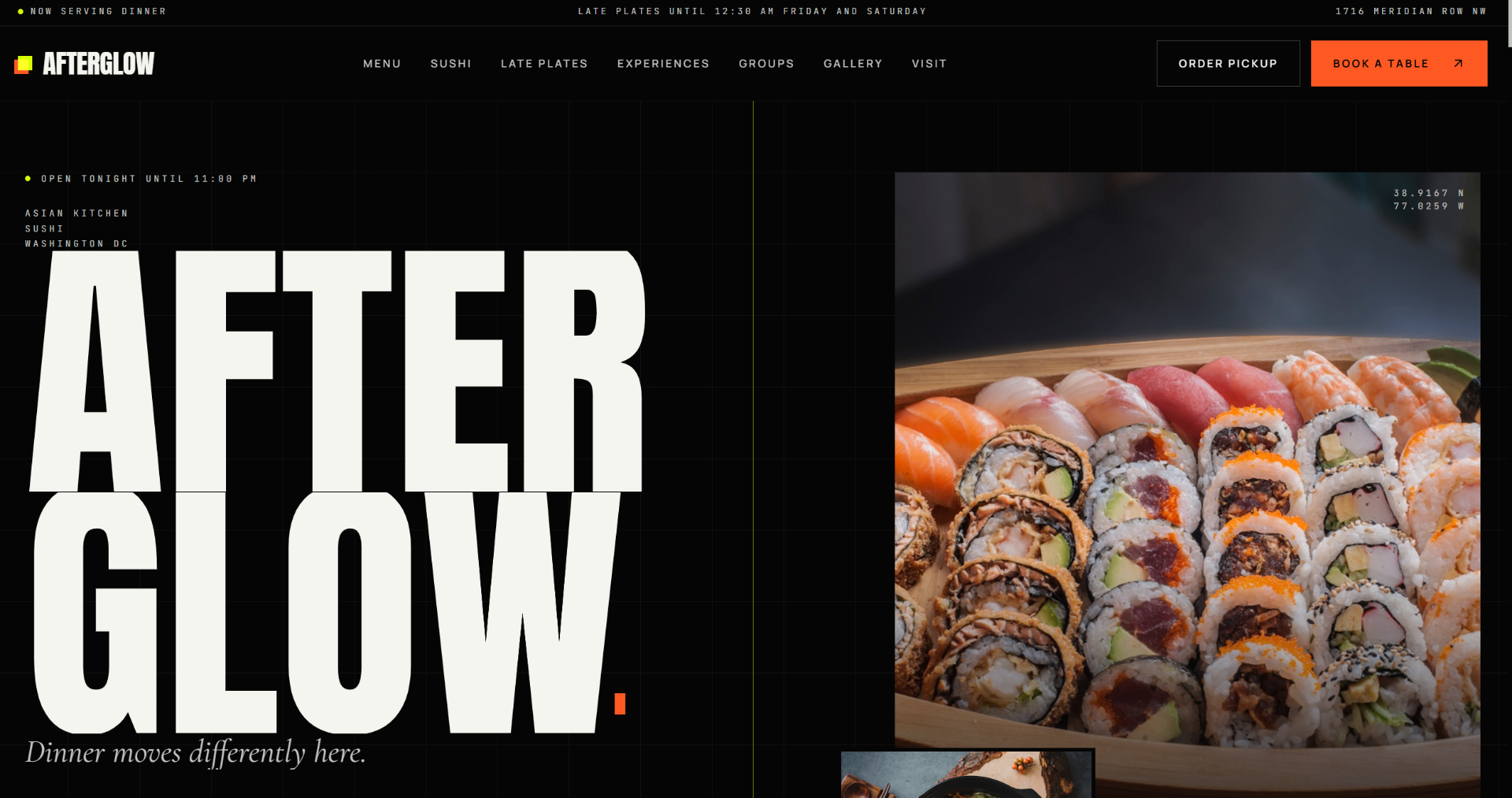 Afterglow Kitchen — Reachtive concept screenshot