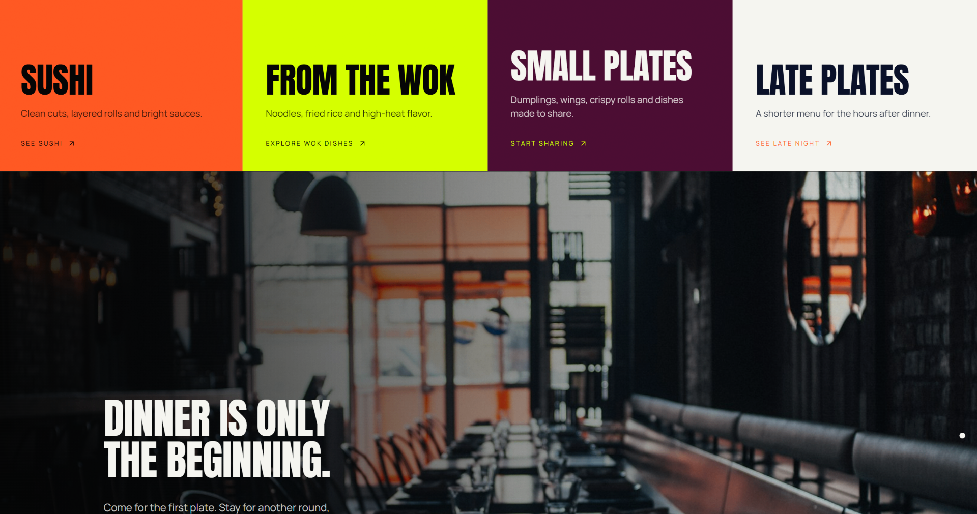 Afterglow Kitchen, 02 — Menu system