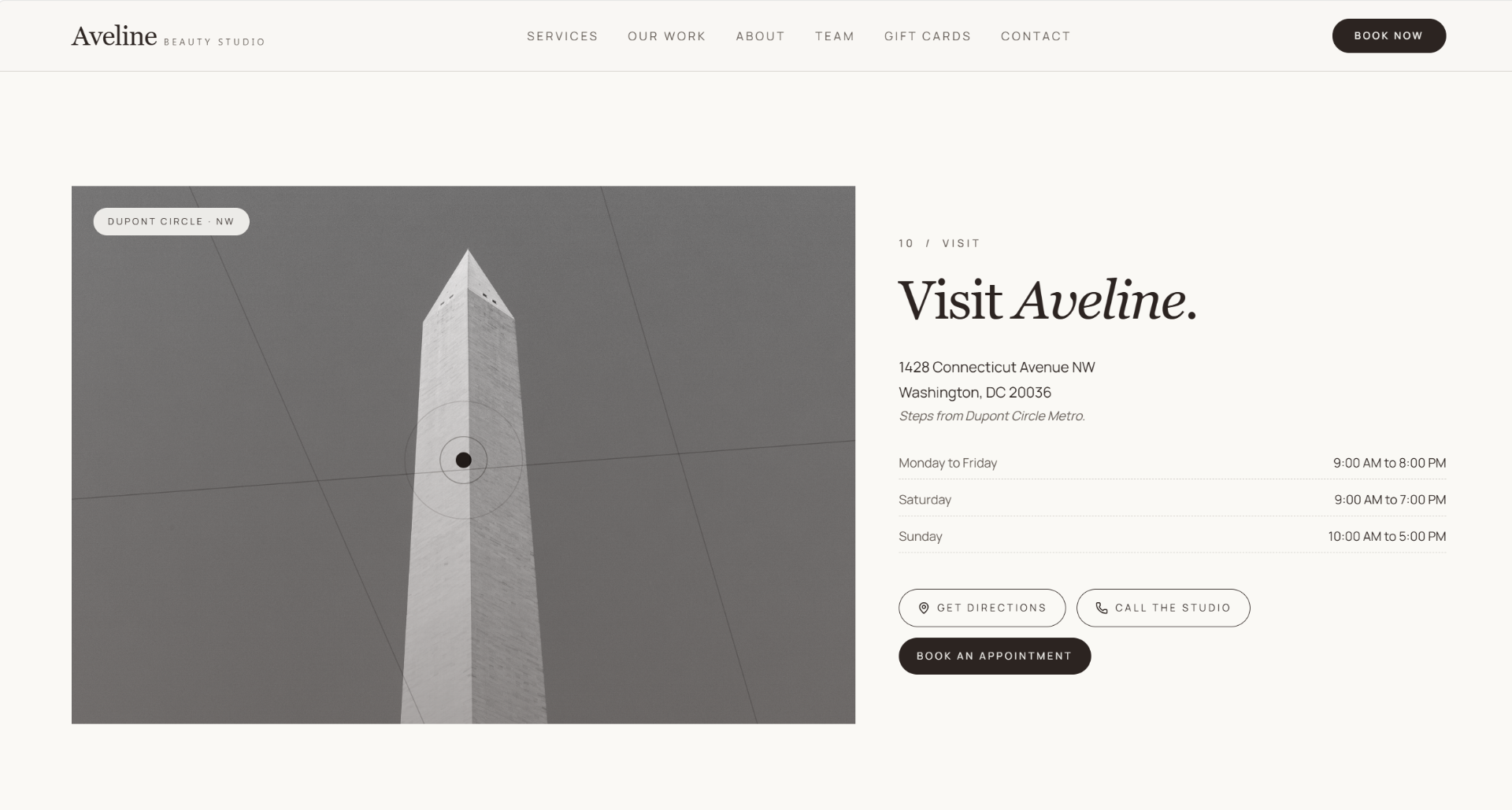 Aveline Beauty Studio, Visit