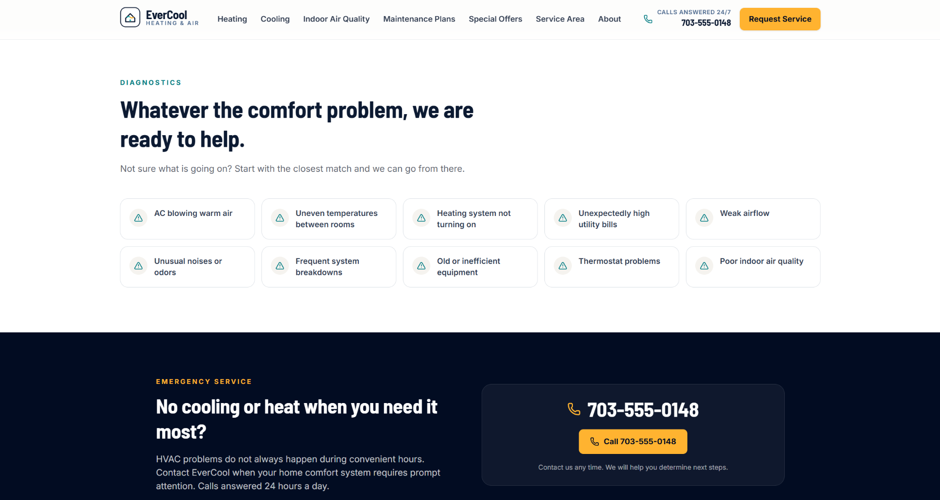 EverCool Heating & Air, Diagnostics