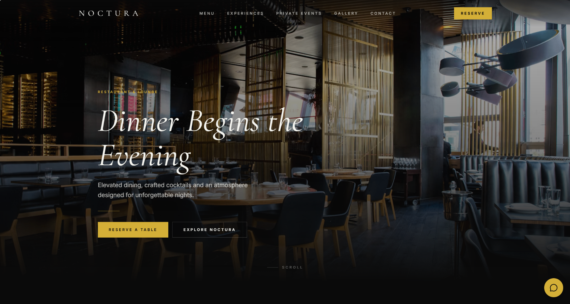 Noctura Restaurant & Lounge — Reachtive concept screenshot